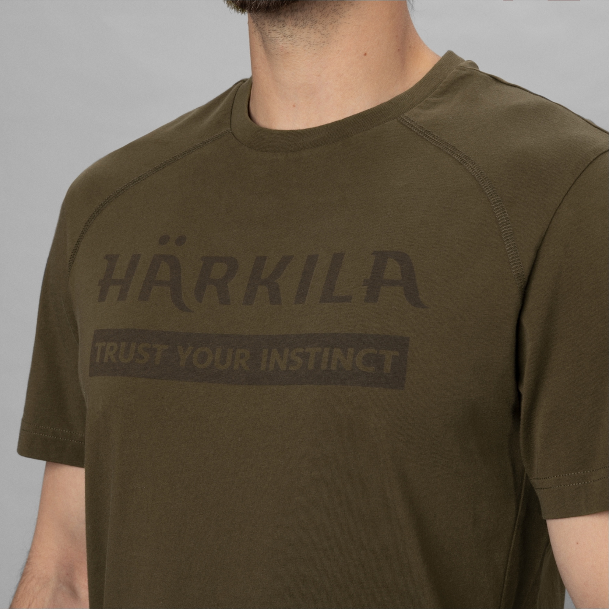 Harkila Heren Logo Korte Mouw T-Shirt 1050400290014 - Willow Green